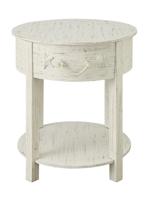 Sanibel - One Drawer Accent Table - White Rub