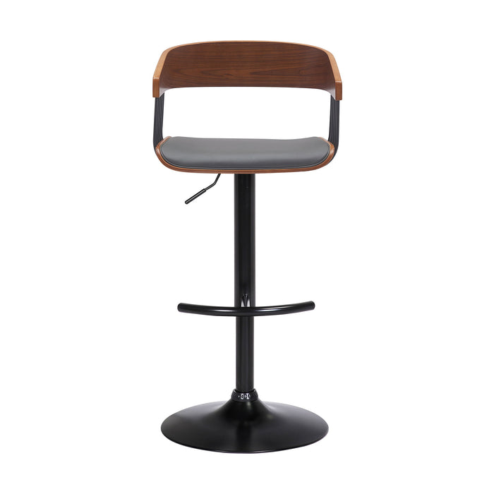 Larisa - Adjustable Walnut Wood Bar Stool