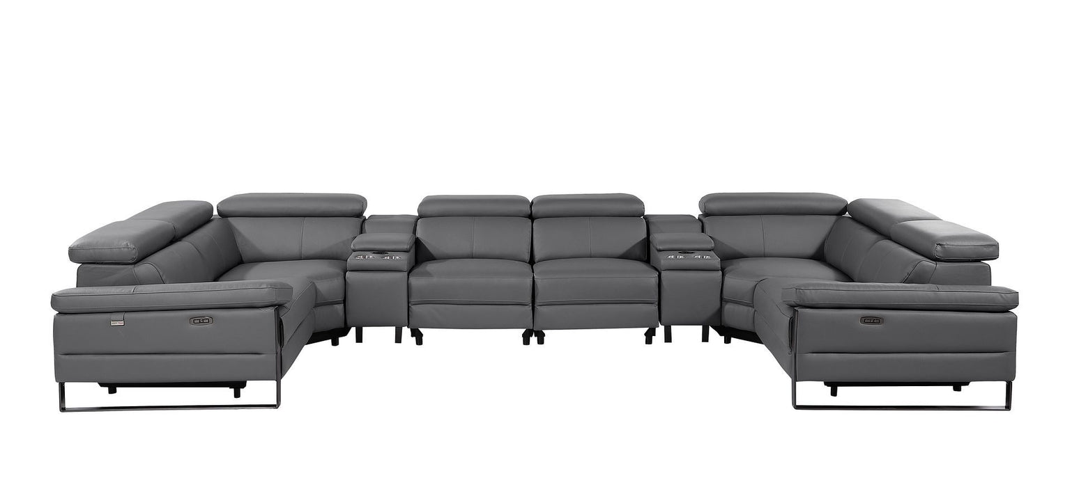 1246 - 8-Piece U-Shaped Modular Power Reclining Sectional With 4 Power Recliners And Power Headrest