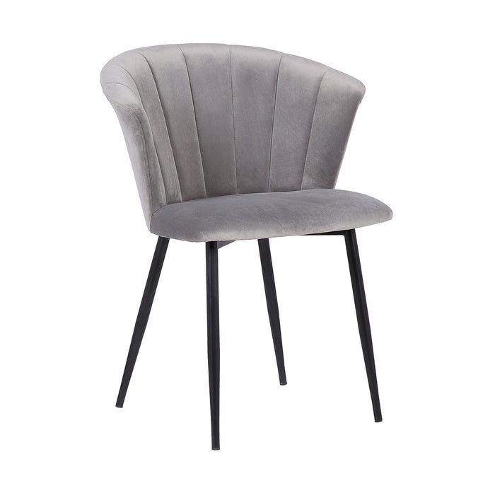 Lulu - Contemporary Dining Chair - Black Powder / Gray
