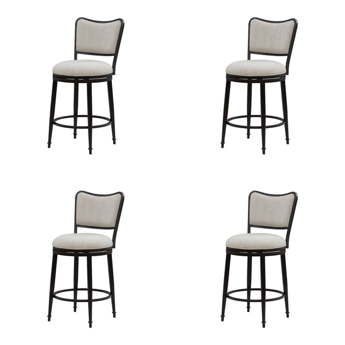 Baxter - Steel Frame Fabric Upholstered Swivel Counter Height Barstool