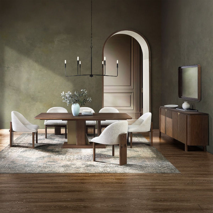 Ouida - Side Chair (Set of 2) - Beige Linen & Brown
