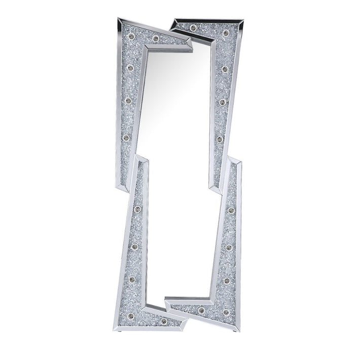 Noralie - 63" Floor Mirror - Mirrored & Faux Diamonds