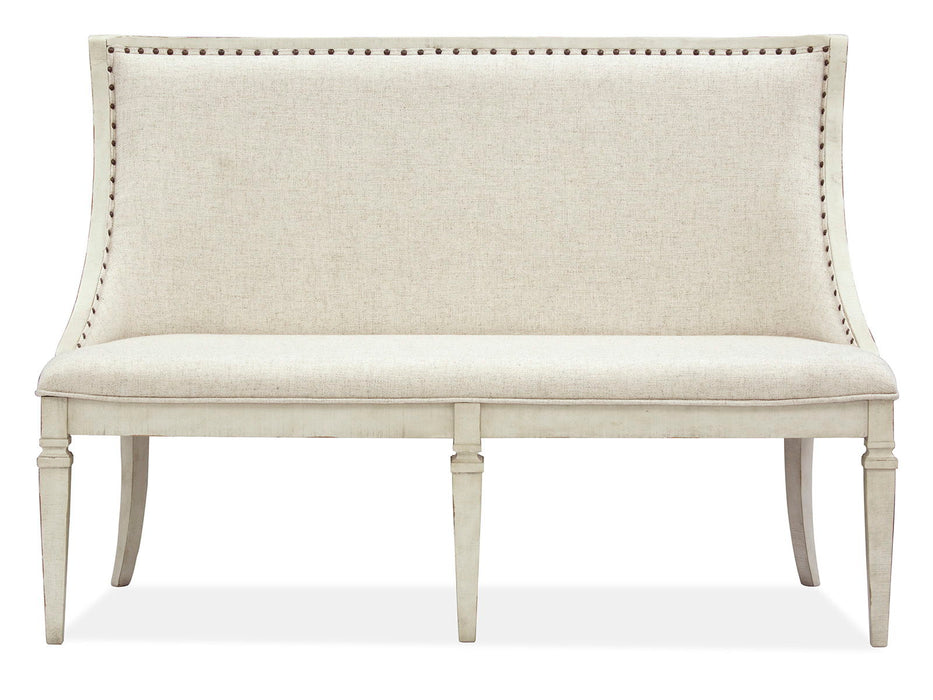 Newport - Bench With Upholstered Seat & Back - Alabaster