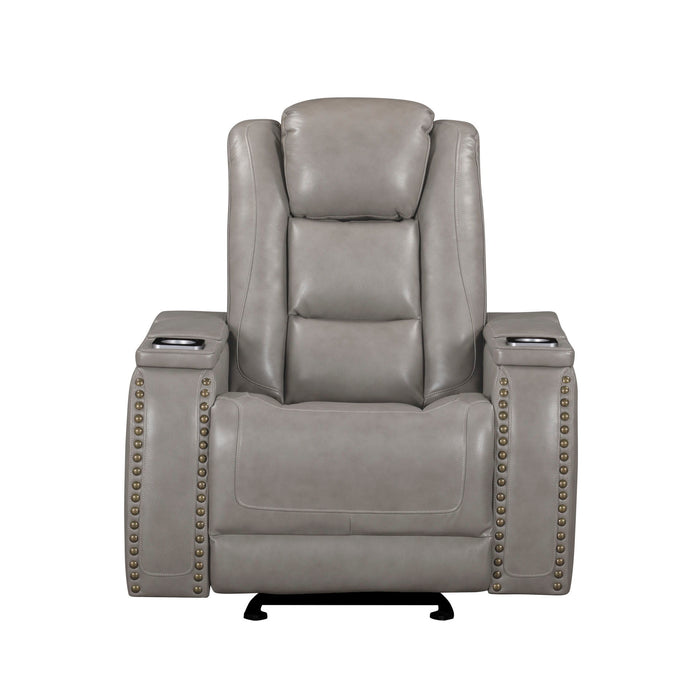 Breckenridge II - Glider Recliner With Power Headrest & Footrest - Light Gray