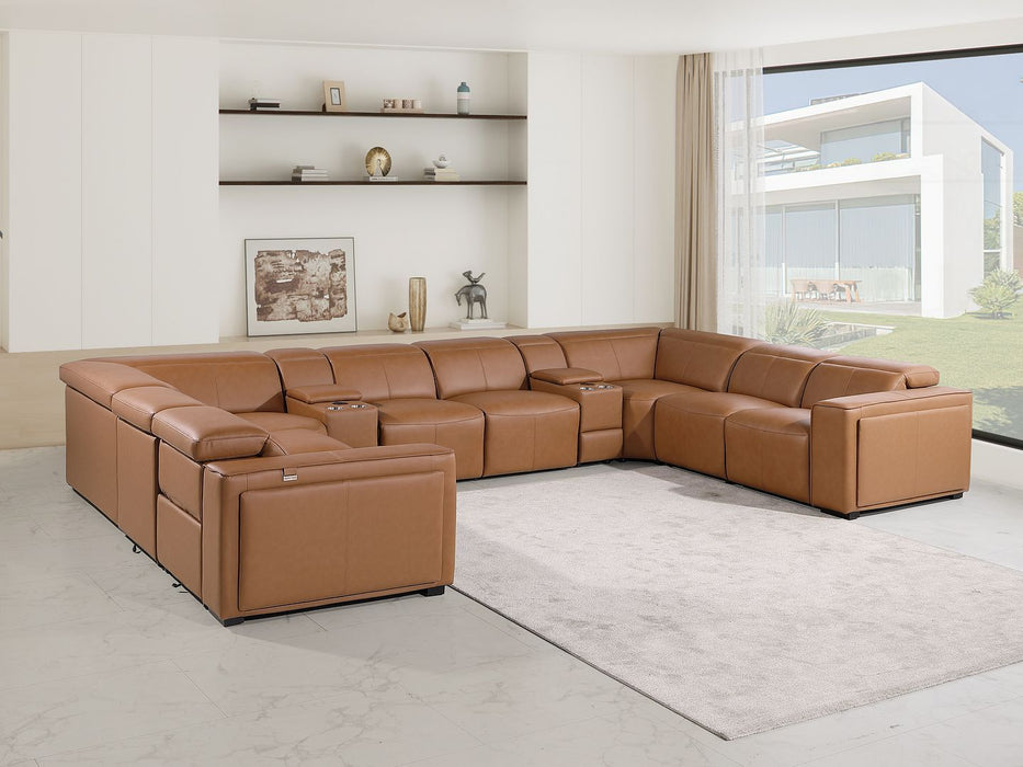 1224 - 10-Piece U-Shaped Sectional Sofa In With 4 Power Recliners & Power Headrests