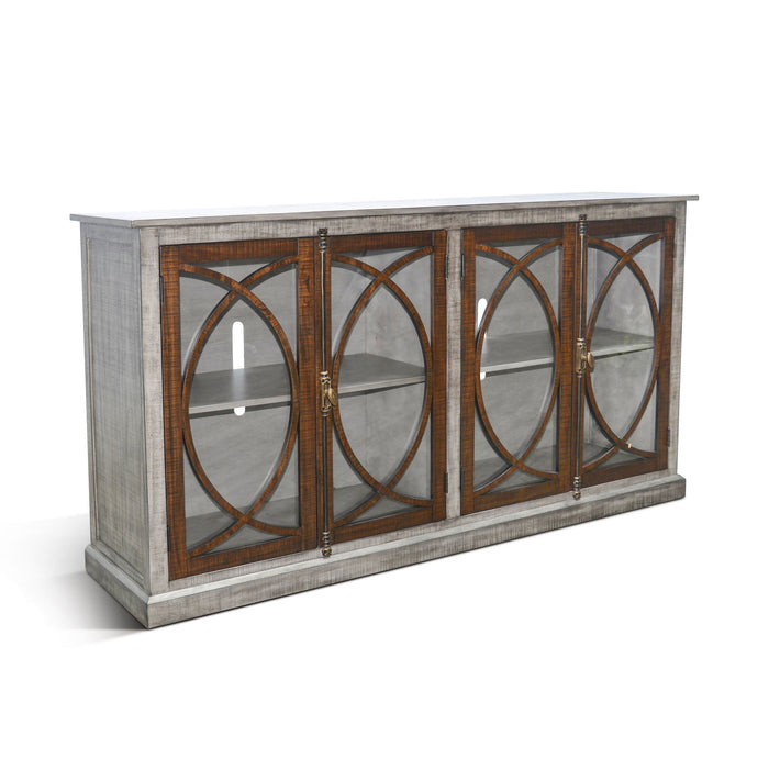 Homestead Hills - Media Console - Tobacco Leaf / Alpine Gray