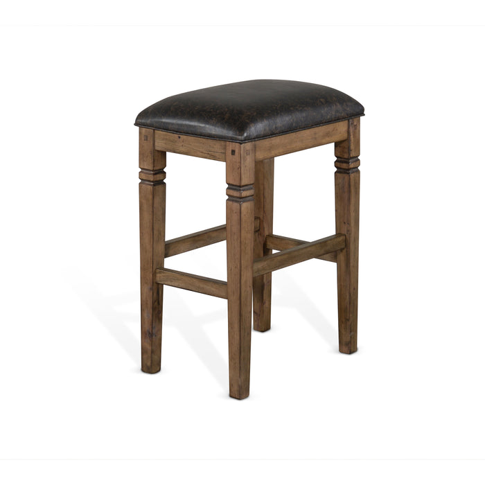 Doe Valley - Backless Stool With Cushion Seat - Brown / Black