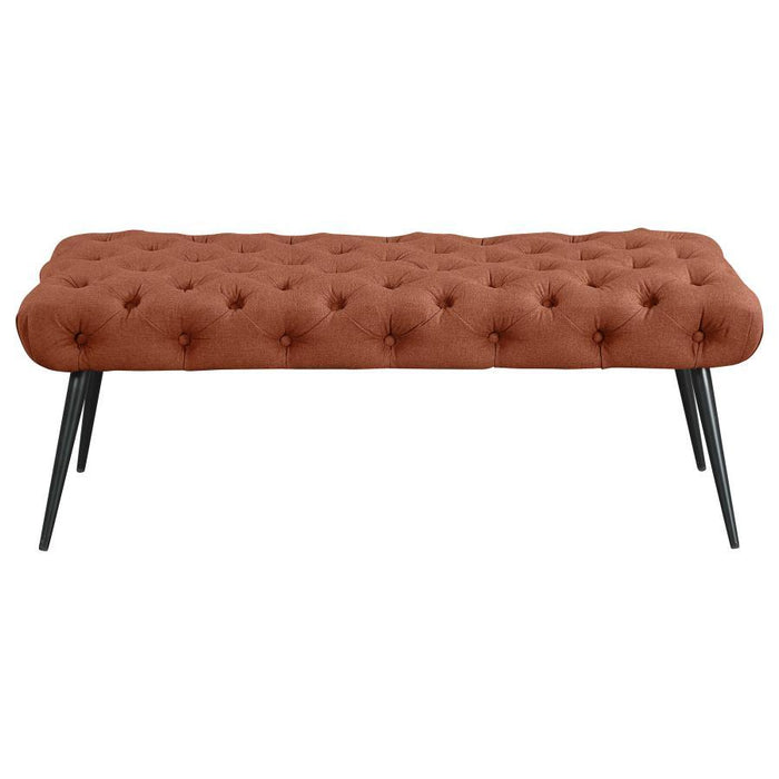 Ella - Upholstered Tufted Bench Metal Legs