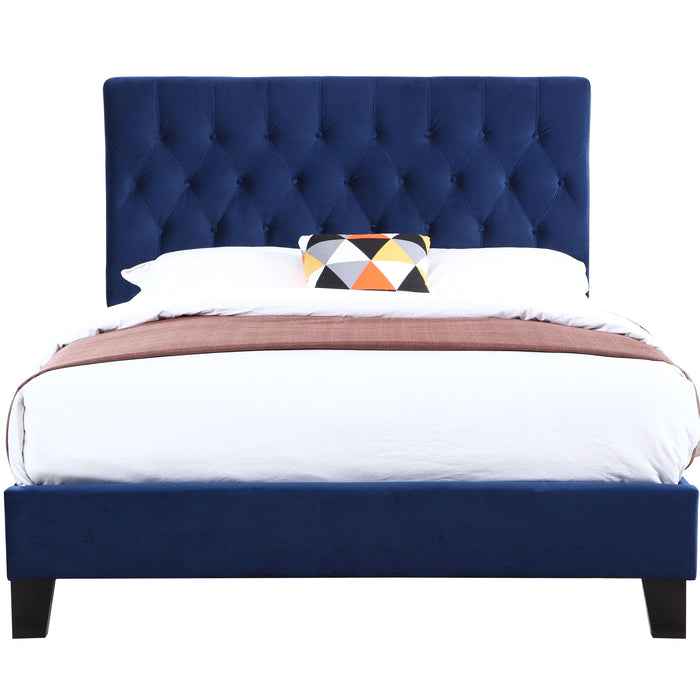 Amelia - Upholstered King Bed - Navy