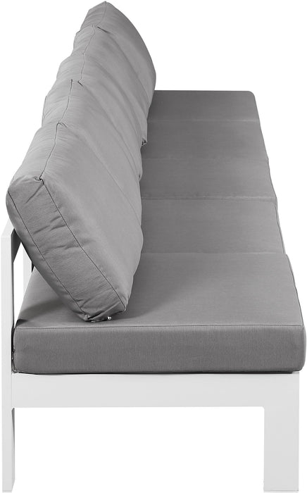 Nizuc - Outdoor Patio 5 Seat Modular Armless Sofa With White Frame