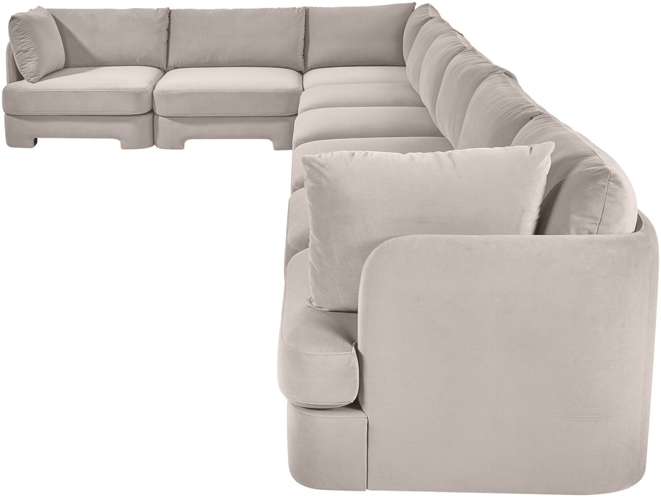 Hammond - Velvet Performance Fabric Upholstered 8 Piece L-Shaped Sectional
