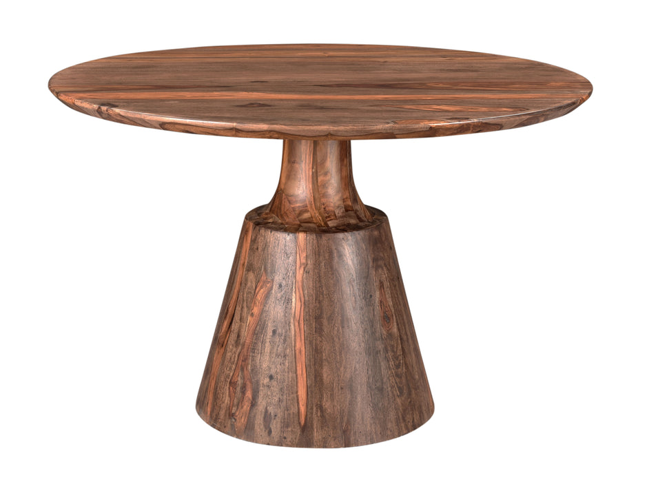 Brownstone - Round Dining Table (2 Cartons) - Nut Brown