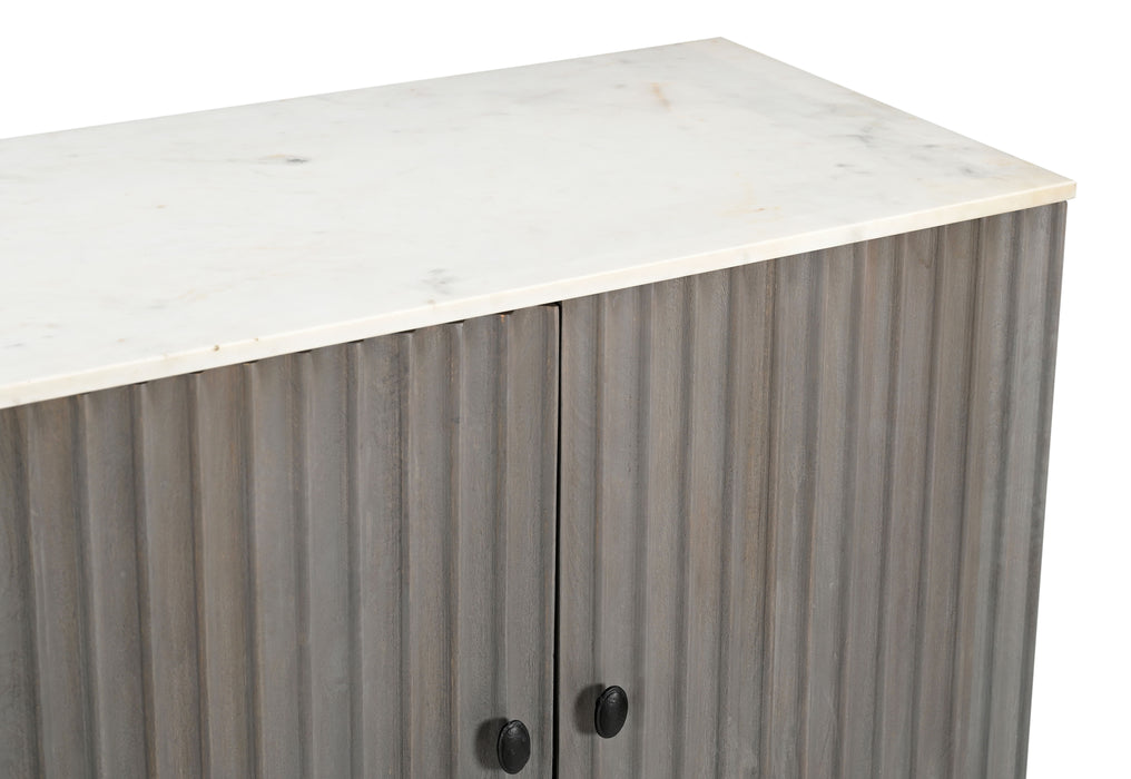 Nebulous - Four Door Credenza - Gray / White