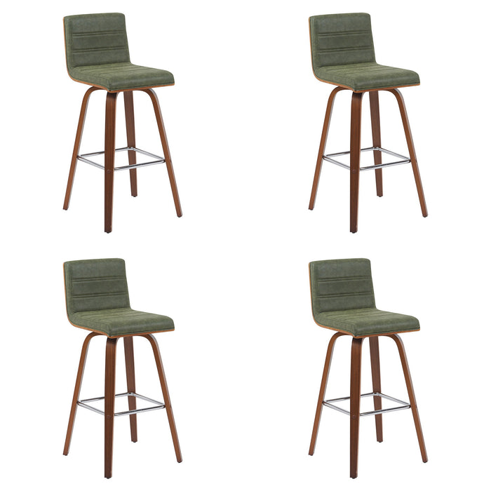 Vienna - Modern Swivel Bar Height Stool - Walnut Finished Wood Frame