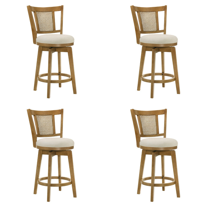 Isla - 26" Amber Glow Counter Height Rubberwood Swivel Barstool