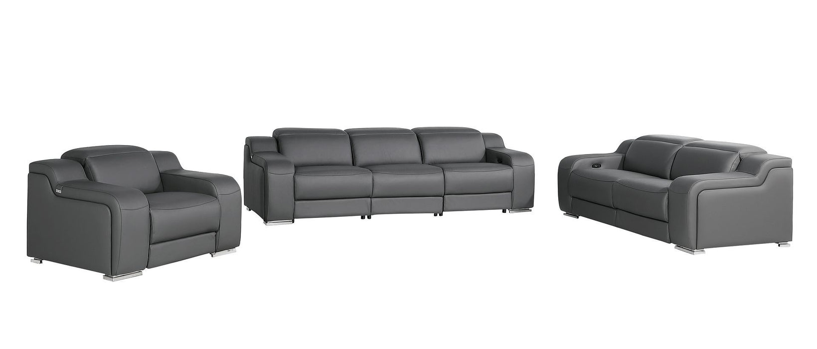 1116 - 6-Piece Modular Power Reclining Sofa, Loveseat & Chair Set In With 5 Power Recliners & Power Headrests