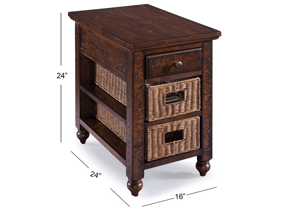 Cottage Lane - Wood Rectangular Chair Side End Table - Coffee