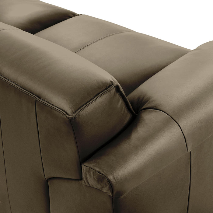 Tanner - Leather Loveseat With Padded Arms
