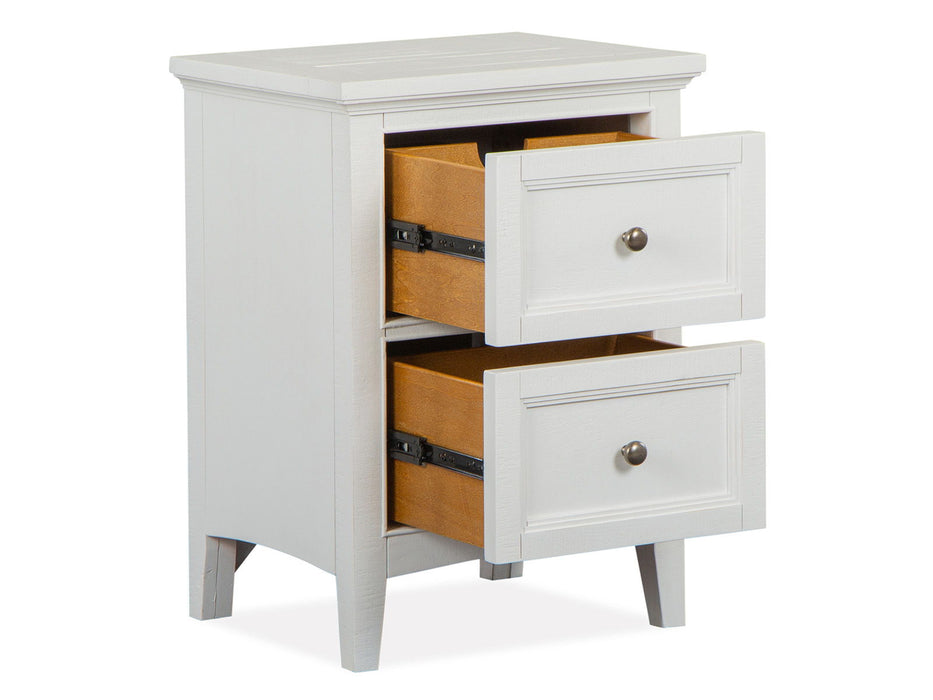 Heron Cove - Small Drawer Nightstand - Chalk White And Dovetail Gray