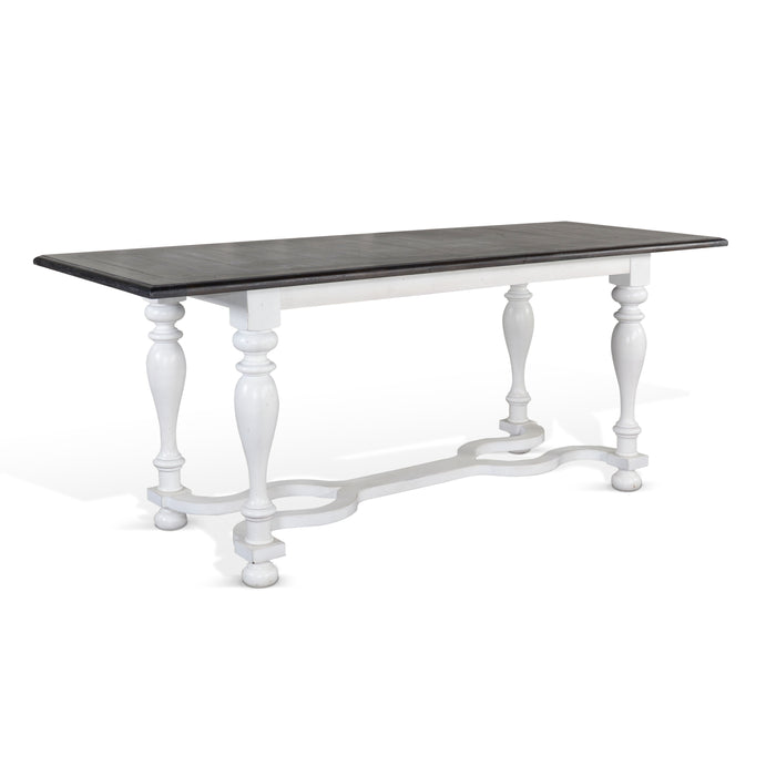 Carriage House - Friendship Table - White / Dark Brown