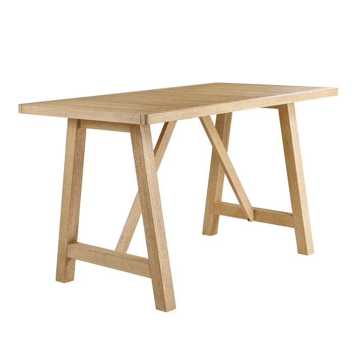 Delfina - 63" Rectangular Outdoor Dining Table, Seats 4 - Natural Eucalyptus