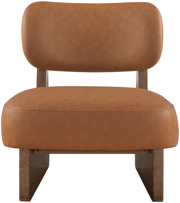 Vetra - Vegan Leather Upholstered Accent Chair With Brown Base