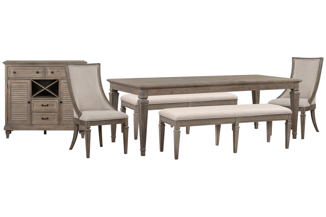 Lancaster - 6 Piece Extendable Rectangular Dining Table Set