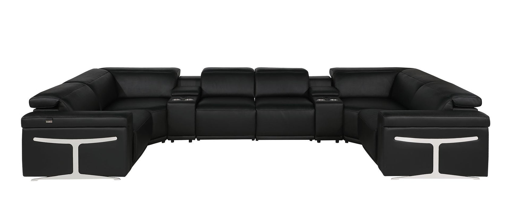 1126 - 8-Piece U-Shaped Sectional Sofa In With 2 Power Recliners & Power Headrests