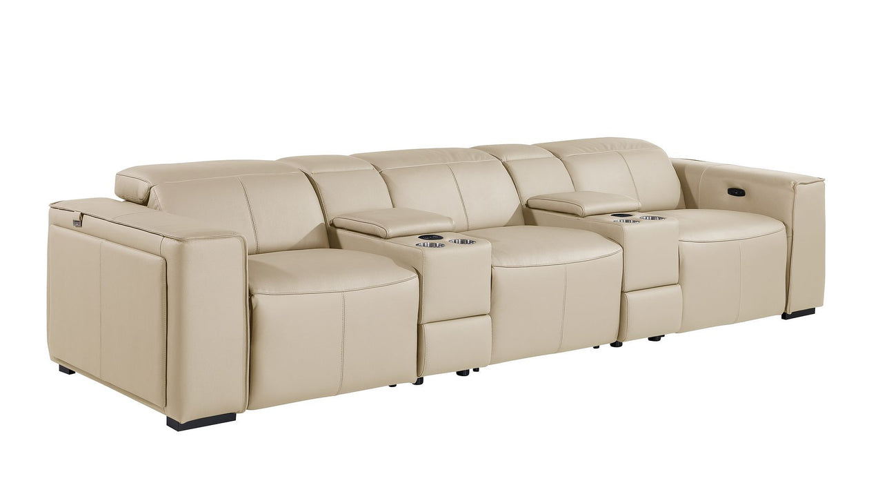 1224 - 5-Piece Modular Power Reclining Sofa In With 3 Power Recliners & Power Headrests