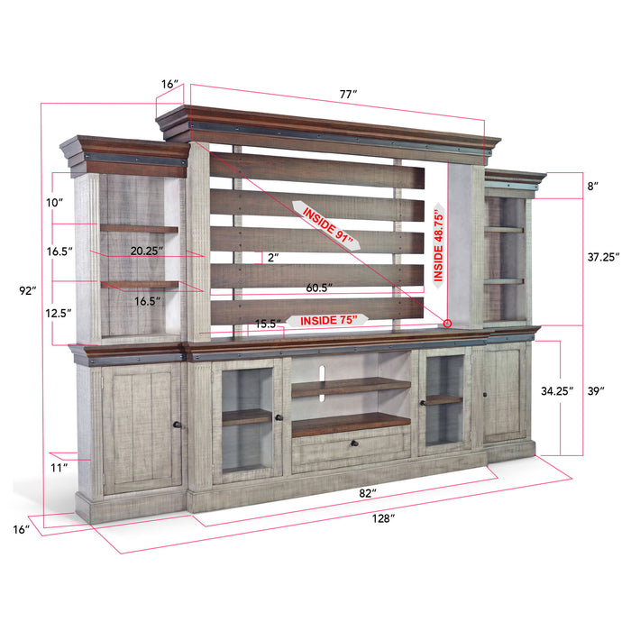 Homestead Hills - Entertainment Wall - Tobacco Leaf / Alpine Gray