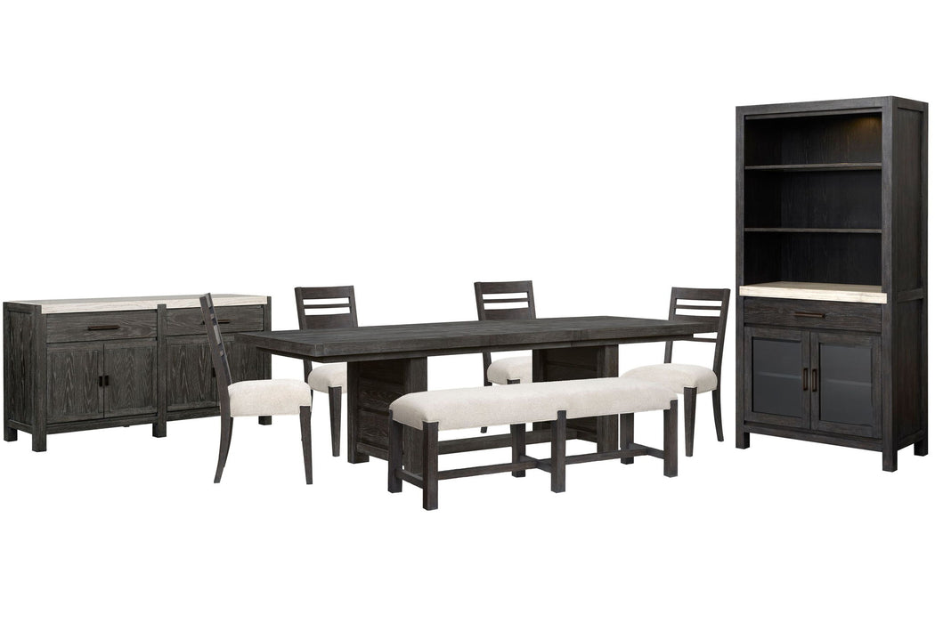 Plum Creek - 8 Piece Extendable Trestle Dining Table Set