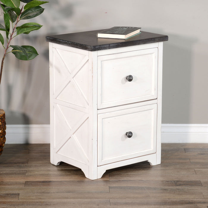 Carrage House - File Cabinet - White / Dark Brown