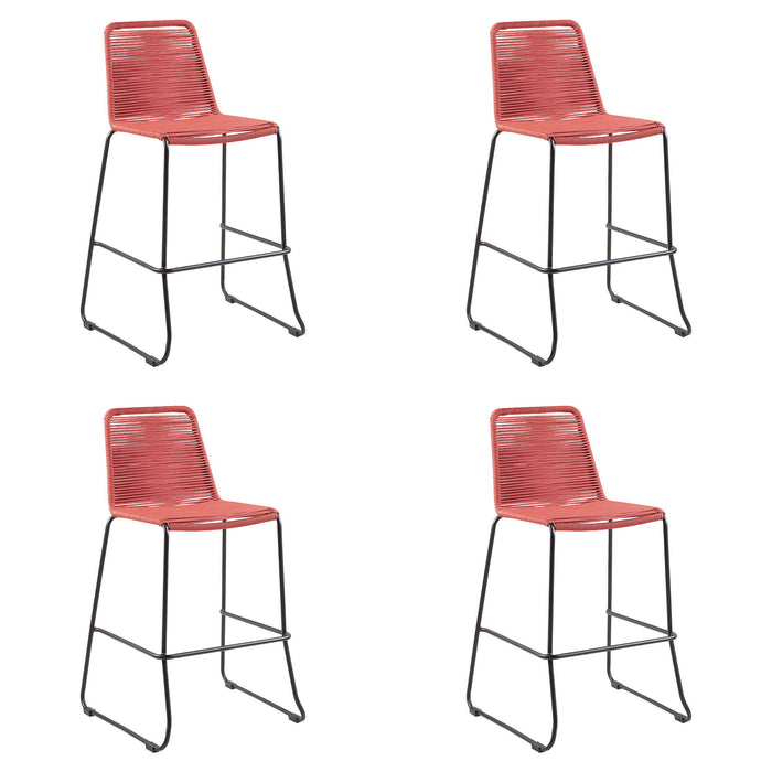 Shasta - 30" Outdoor Metal And Rope Stackable Barstool
