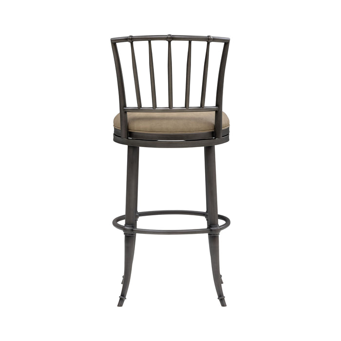 Vince - Commercial Grade Steel Frame Faux Leather Upholstered Swivel Bar Height Barstool