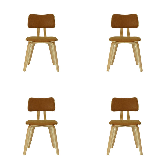 Jaguar - Curved Back Wood Dining Chair With Faux Leather Seat