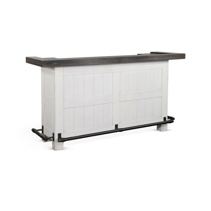 Carriage House - Farmhouse Wood Home Bar - Cottage White / Europen Dark