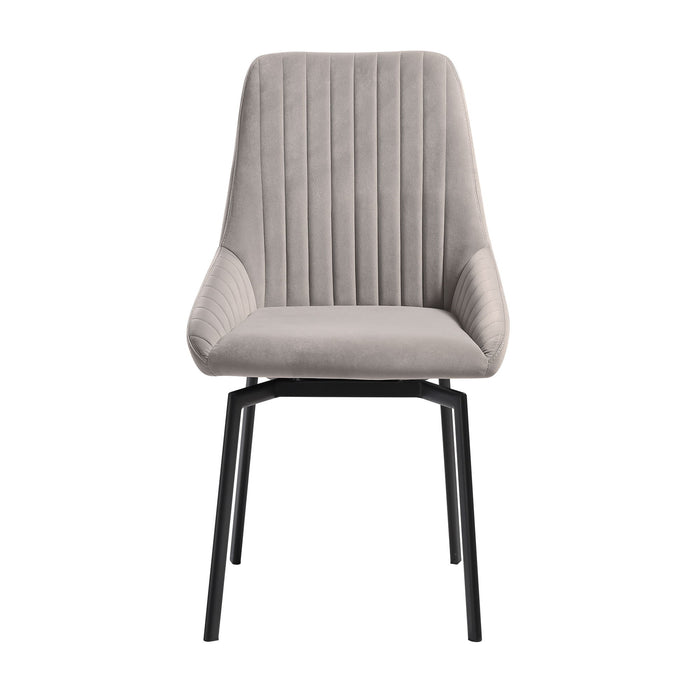 Susie - Swivel Upholstered Dining Chair (Set of 2) / Gray - Black