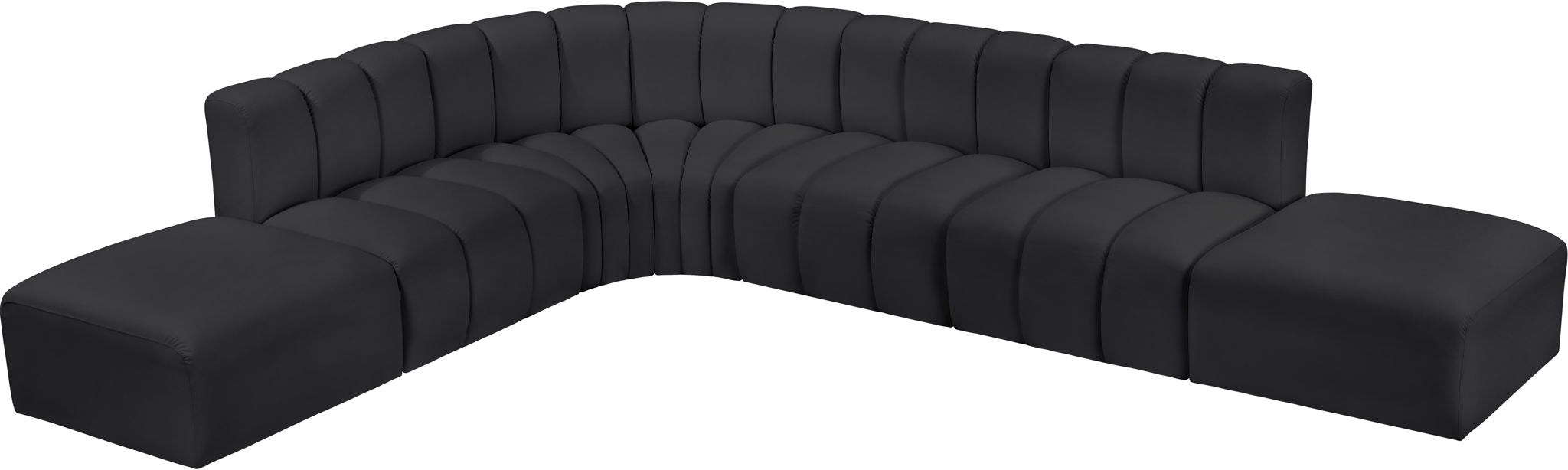 Arc - Faux Leather 7 Piece Corner Modular Sofa
