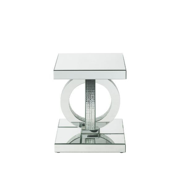 Ornat - End Table - Mirrored & Faux Diamonds - 20"