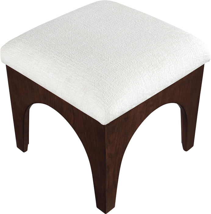 Lawson - Chenille Fabric Upholstered Ottoman - Walnut Base