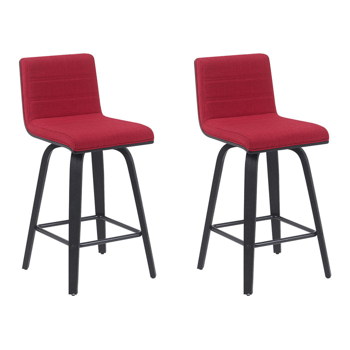 Vienna - Modern Counter Height Swivel Bar Stool - Black Brushed Wood Frame