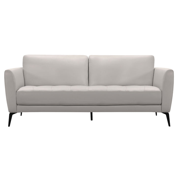 Hope - Contemporary Sofa Genuine Leather - Dove Gray / Black