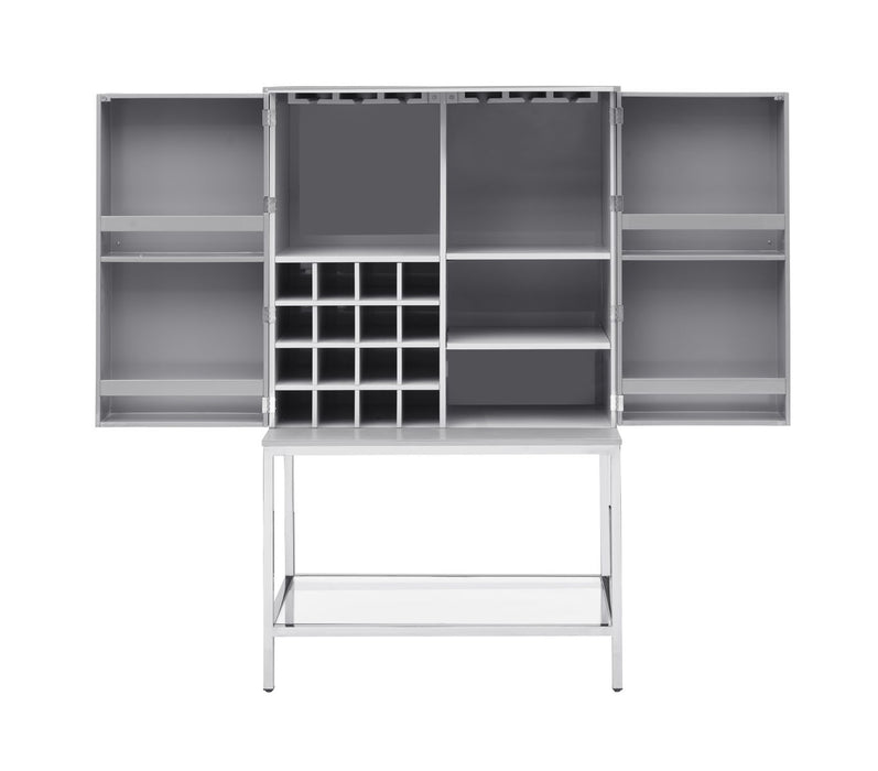 Marlin - Two Door Wine Cabinet - Glossy Gray