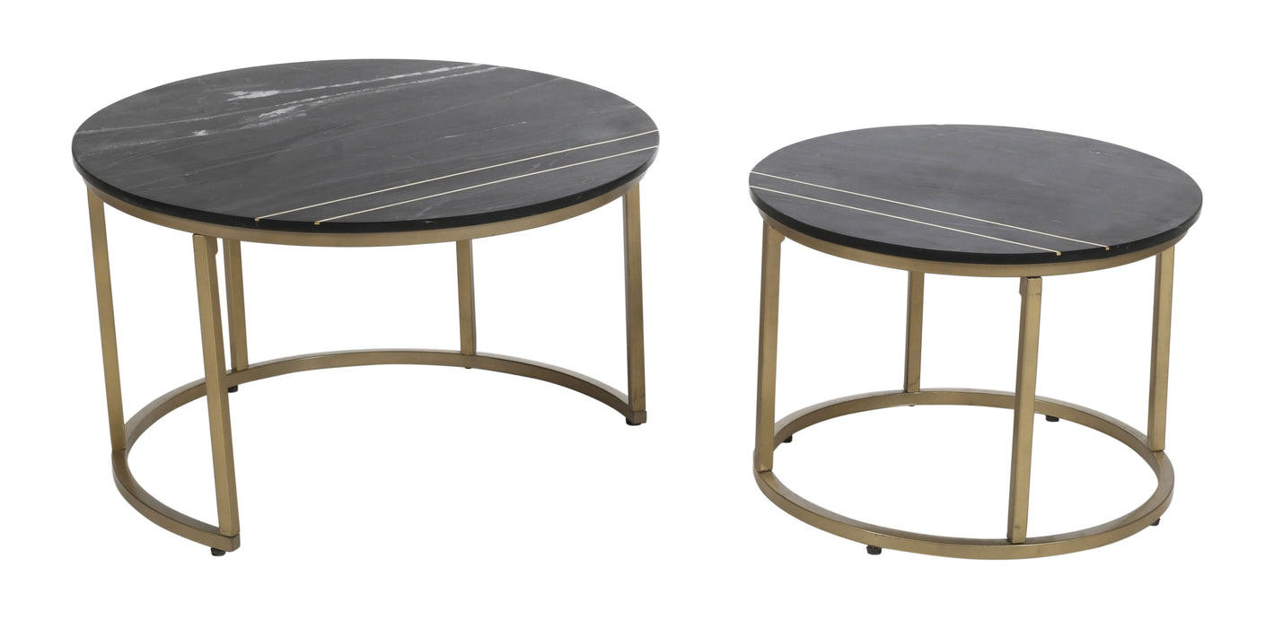 Kyle - Nesting Cocktail Table (Set of 2) - Black / Gold