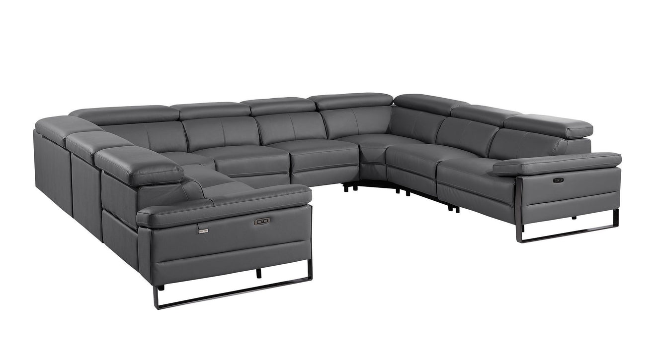 1246 - 8-Piece U-Shaped Modular Power Reclining Sectional With 4 Power Recliners And Power Headrests
