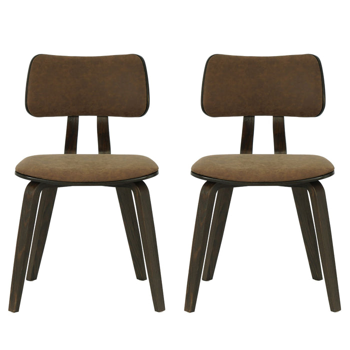 Jaguar - Curved Back Wood Dining Chair With Faux Leather Seat