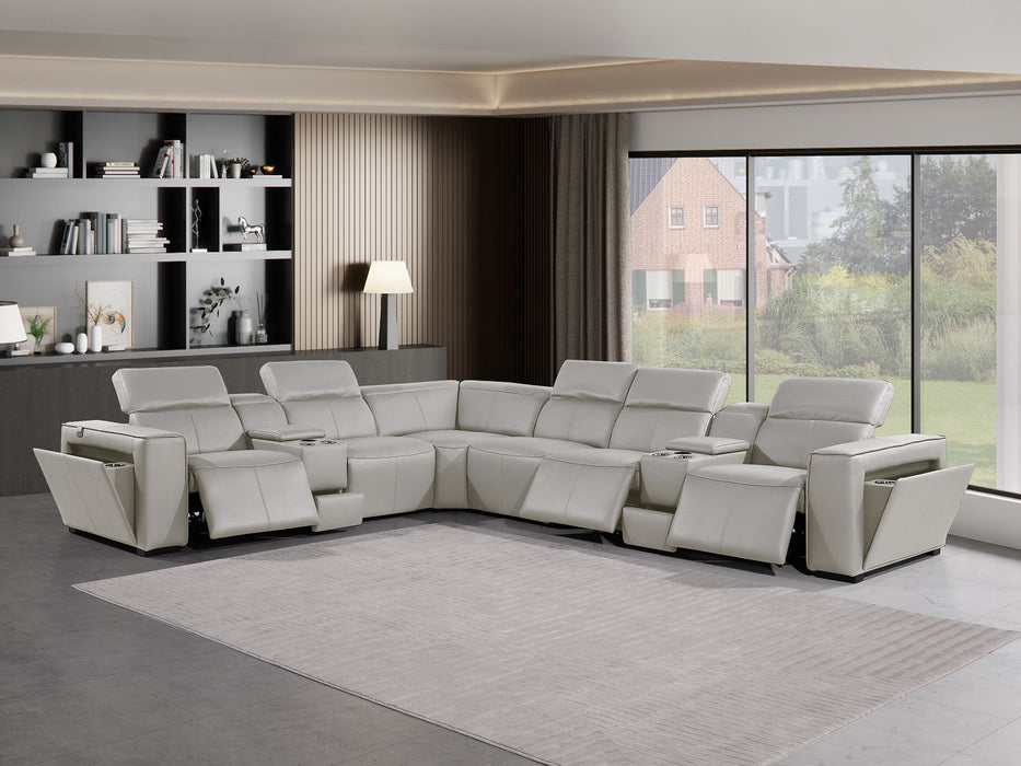 1224 - 8-Piece L-Shaped Sectional Sofa In With 3 Power Recliners & Power Headrests