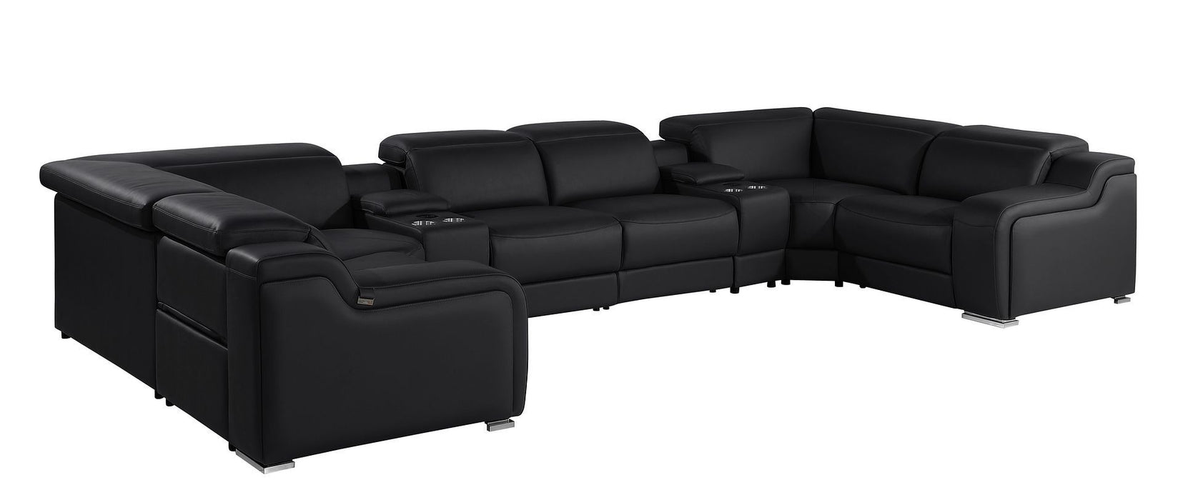 1116 - 8-Piece U-Shaped Sectional Sofa In With 2 Power Recliners & Power Headrests