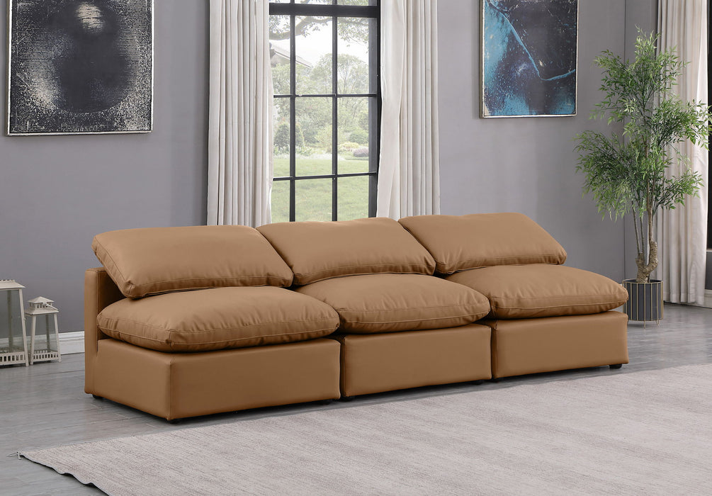 Indulge - Faux Leather 3 Seat Modular Armless Sofa